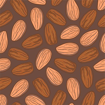 egnismoore (artist) - Almond nut seamless vector background seeds of the tree Photographie de stock - Aubaine LD & Abonnement, Code: 400-08630015