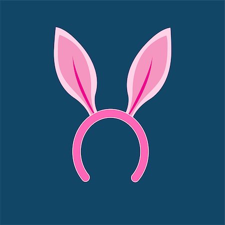 Festive pink rabbit ears head decoration on a dark background Stock Photo - Budget Royalty-Free & Subscription, Code: 400-08630040