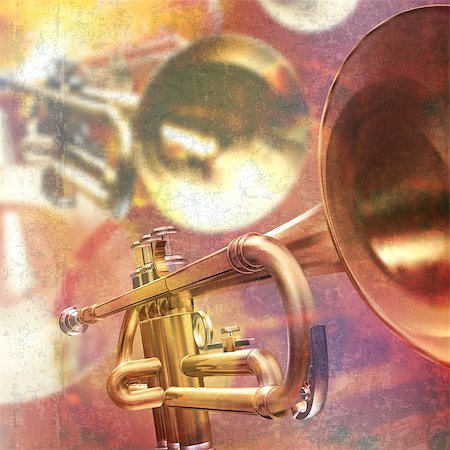 simsearch:400-04617342,k - abstract red grunge music background with trumpet Stock Photo - Budget Royalty-Free & Subscription, Code: 400-08630286
