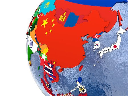 simsearch:400-08645884,k - Political map of east Asia with each country represented by its national flag. Foto de stock - Super Valor sin royalties y Suscripción, Código: 400-08645774