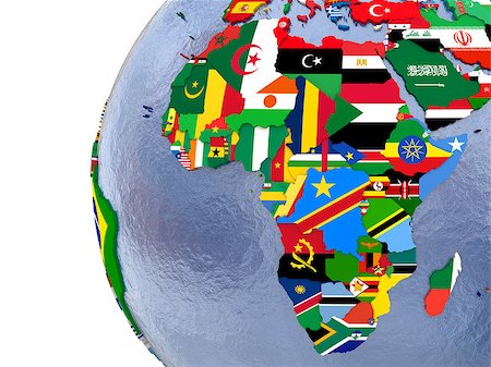 simsearch:400-08646573,k - Political map of Africa with each country represented by its national flag. Photographie de stock - Aubaine LD & Abonnement, Code: 400-08645778