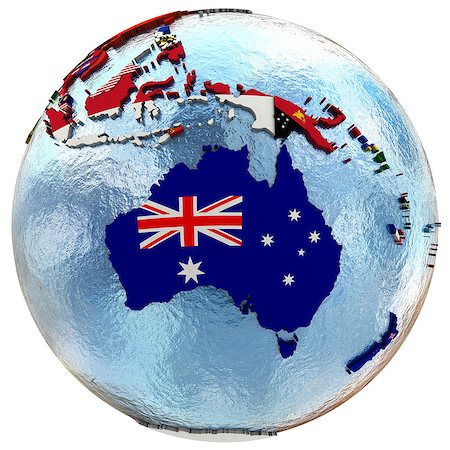 simsearch:400-08618138,k - Political map of Australia with each country represented by its national flag. Isolated on white background. Foto de stock - Super Valor sin royalties y Suscripción, Código: 400-08645787