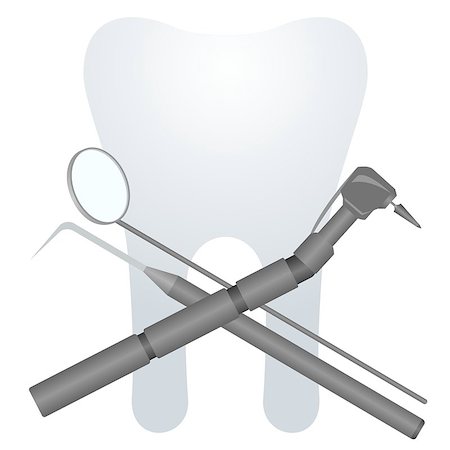 dental drill drawing - Medical equipment and tools on the background of the tooth. The illustration on a white background. Foto de stock - Super Valor sin royalties y Suscripción, Código: 400-08645818