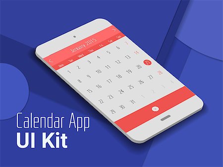 simsearch:400-08645953,k - 3d isometric material design calendar app mobile UI mock up, on trendy material background Stock Photo - Budget Royalty-Free & Subscription, Code: 400-08645823