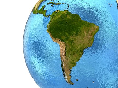 simsearch:400-08645884,k - South America on detailed model of planet Earth with continents lifted above blue ocean waters. Elements of this image furnished by NASA. Foto de stock - Super Valor sin royalties y Suscripción, Código: 400-08645888