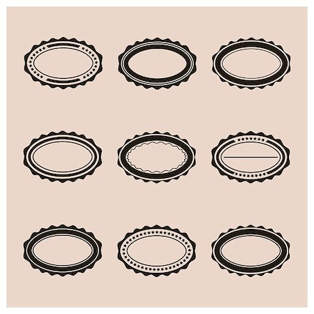 simsearch:400-08255059,k - Set elliptical emblem in retro style, vector illustration. Photographie de stock - Aubaine LD & Abonnement, Code: 400-08646053