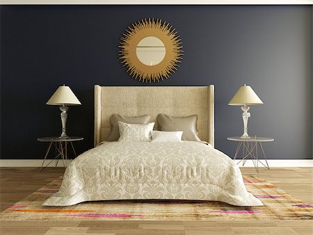 simsearch:700-01463874,k - modern bedroom, elegant, 3d render Stock Photo - Budget Royalty-Free & Subscription, Code: 400-08646101