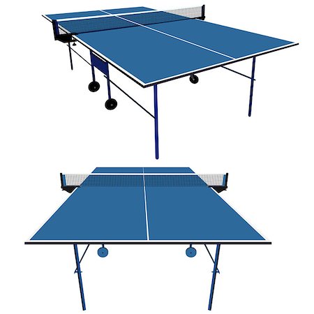 pong - Ping pong blue table tennis. Vector illustration. Stock Photo - Budget Royalty-Free & Subscription, Code: 400-08646207