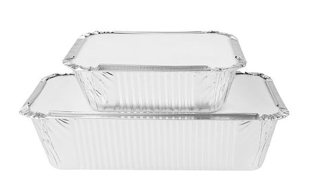 pioneer111 (artist) - Foil trays for food on a white background Fotografie stock - Microstock e Abbonamento, Codice: 400-08646281