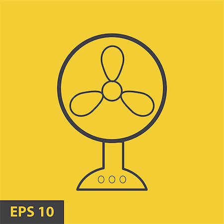 simsearch:400-08676685,k - The fan icon. fan, ventilator, blower, propeller symbol. Flat Vector illustration. yellow icon. Stock Photo - Budget Royalty-Free & Subscription, Code: 400-08646307