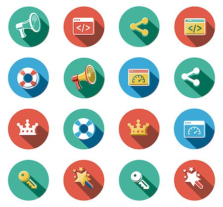 Internet and Web concepts flat icons set. Stock Photo - Budget Royalty-Free & Subscription, Code: 400-08646311