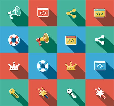 Internet and Web concepts flat icons set. Stock Photo - Budget Royalty-Free & Subscription, Code: 400-08646313