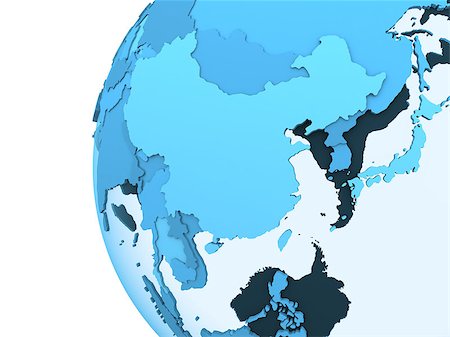 simsearch:400-08647826,k - Southeast Asia on translucent model of planet Earth with visible continents blue shaded countries. 3D rendering. Stockbilder - Microstock & Abonnement, Bildnummer: 400-08646549
