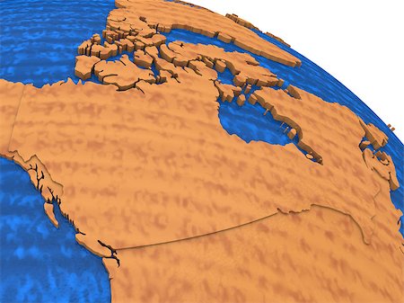 simsearch:400-08696226,k - Canada on wooden model of planet Earth with embossed continents and visible country borders. 3D rendering. Foto de stock - Super Valor sin royalties y Suscripción, Código: 400-08646558