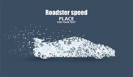 Roadster , symbolizing speed vector illustration.particle divergent composition Stock Photo - Budget Royalty-Free & Subscription, Code: 400-08646754