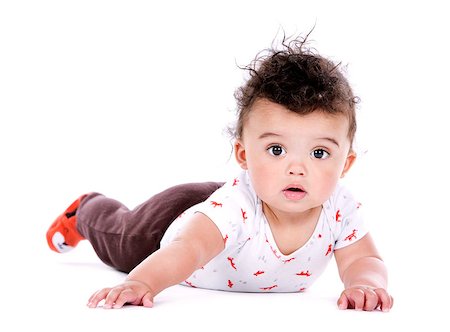 simsearch:400-04001701,k - adorable baby boy posing on white studio background Stock Photo - Budget Royalty-Free & Subscription, Code: 400-08646769