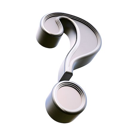 simsearch:400-05906315,k - Metal question mark. Isolated on white background. 3d rendering Stock Photo - Budget Royalty-Free & Subscription, Code: 400-08646890