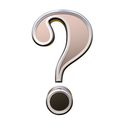 simsearch:400-05906315,k - Metal question mark. Isolated on white background. 3d rendering Stock Photo - Budget Royalty-Free & Subscription, Code: 400-08646891