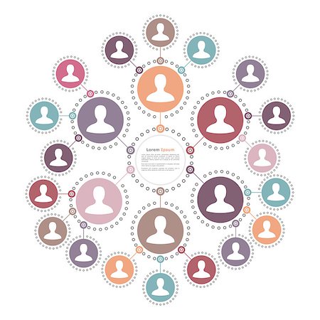 Social media network, people connection and communication concept, place for your text in the center, vector eps10 illustration Photographie de stock - Aubaine LD & Abonnement, Code: 400-08646937