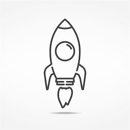 rocket flames - Rocket minimal line icon, vector eps10 illustration Stock Photo - Budget Royalty-Free & Subscription, Code: 400-08646942