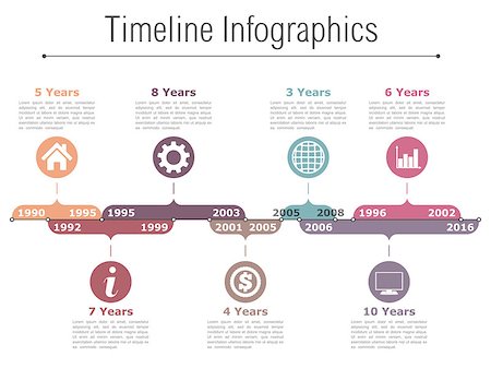 simsearch:400-08225044,k - Timeline infographics design template with different time intervals, dark background, vector eps10 illustration Foto de stock - Super Valor sin royalties y Suscripción, Código: 400-08646955