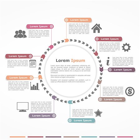 simsearch:400-08223890,k - Circle diagram with arrows, infographics design template, vector eps10 illustration Fotografie stock - Microstock e Abbonamento, Codice: 400-08646957