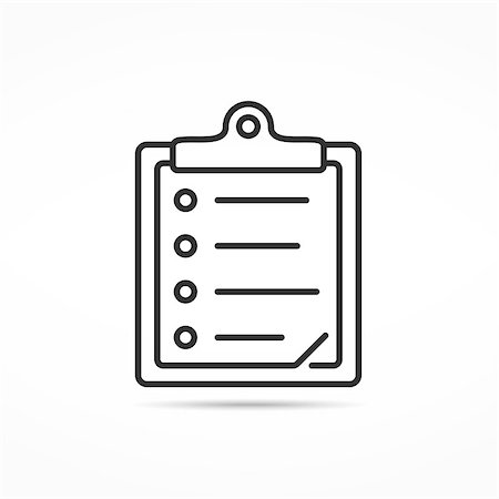 document list icons - Minimal clipboard line icon, vector eps10 illustration Stock Photo - Budget Royalty-Free & Subscription, Code: 400-08646952