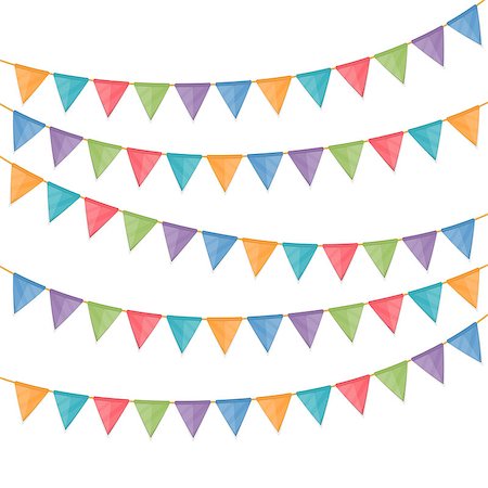 simsearch:400-06694470,k - Bunting flags on white background, vector eps10 illustration Stock Photo - Budget Royalty-Free & Subscription, Code: 400-08646978