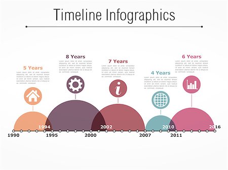 simsearch:400-08225044,k - Timeline infographics design template with different time intervals, vector eps10 illustration Foto de stock - Super Valor sin royalties y Suscripción, Código: 400-08646987