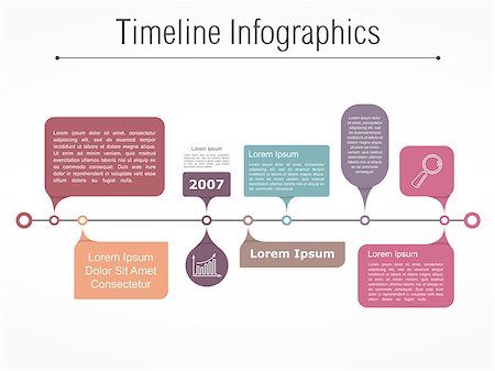 simsearch:400-08225044,k - Timeline infographics template with different elements for your information, text and icons, vector eps10 illustration Foto de stock - Super Valor sin royalties y Suscripción, Código: 400-08647000