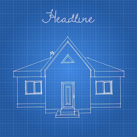Drawing of the home on a blue background Stock Photo - Budget Royalty-Free & Subscription, Code: 400-08647033