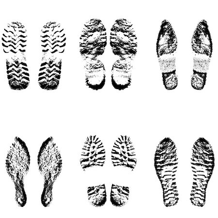 Collection  imprint soles shoes  black  silhouette. Vector illustration. Stock Photo - Budget Royalty-Free & Subscription, Code: 400-08647068