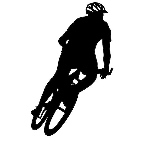 simsearch:400-05747698,k - Silhouette of a cyclist male.  vector illustration. Stock Photo - Budget Royalty-Free & Subscription, Code: 400-08647076