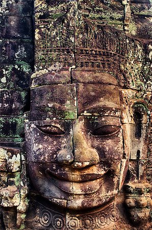 Stone face at Bayon, Angkor Thom, Cambodia Foto de stock - Super Valor sin royalties y Suscripción, Código: 400-08647126
