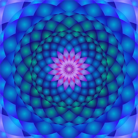 Big blue lotus mandala background. Vector Illustration. Stock Photo - Budget Royalty-Free & Subscription, Code: 400-08647528