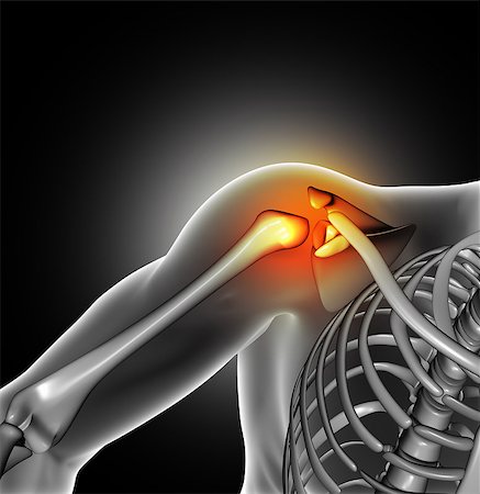 3D render of a medical image of close up of bone in shoulder Foto de stock - Super Valor sin royalties y Suscripción, Código: 400-08647675