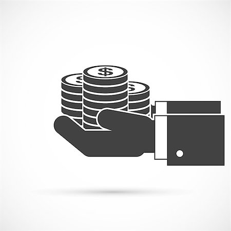 penny icon - Hands holding coins. Stack of coins in hand Stock Photo - Budget Royalty-Free & Subscription, Code: 400-08647781