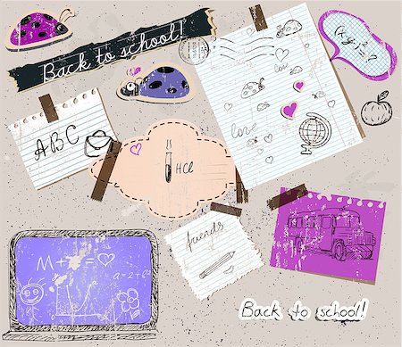 simsearch:400-04407958,k - scrapbooking set with school elements. vector illustration EPS10 Stock Photo - Budget Royalty-Free & Subscription, Code: 400-08647800