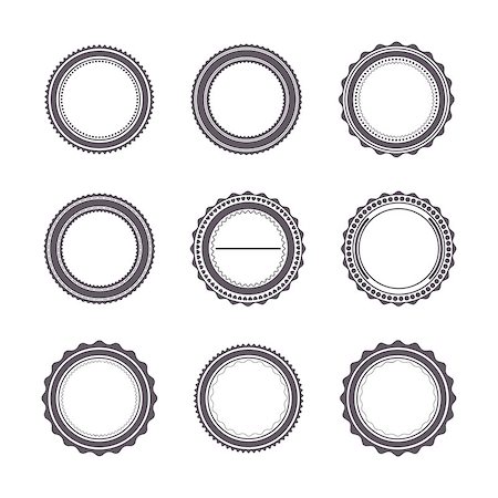 simsearch:400-08255059,k - Set round gray emblem with retro style, vector illustration. Photographie de stock - Aubaine LD & Abonnement, Code: 400-08648055