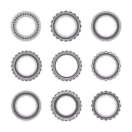 simsearch:400-08255059,k - Set round gray emblem with retro style, vector illustration. Stock Photo - Budget Royalty-Free & Subscription, Code: 400-08648056