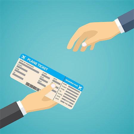 simsearch:400-08503492,k - Businessman Receiving Boarding Pass from check-in Attendant. Hand Holding Boarding Pass. Also available as a Vector in Adobe illustrator EPS 10 format. Stock Photo - Budget Royalty-Free & Subscription, Code: 400-08648134