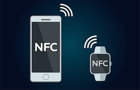 Mobile payments and near field communication. Transaction and paypass and NFC. Vector illustration Photographie de stock - Aubaine LD & Abonnement, Code: 400-08648224