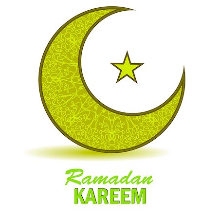 Ramadan Greetings Background. Ramadan Kareem Means Ramadan the Generous Month. Ramadan Greeting Card. Yellow Moon and Yellow Star on White Background Stock Photo - Budget Royalty-Free & Subscription, Code: 400-08648317