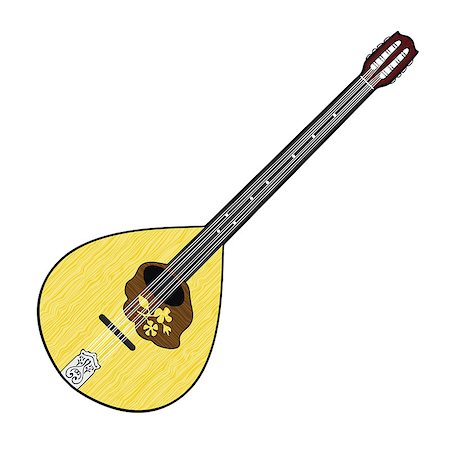 Colorful illustration of Irish Bouzouki isolated on white background Stock Photo - Budget Royalty-Free & Subscription, Code: 400-08648336