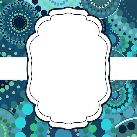 Patterned frame background invitation circular ornament blue. painted multi-colored green circles. An invitation to holidays and celebrations Stock Photo - Budget Royalty-Free & Subscription, Code: 400-08648379