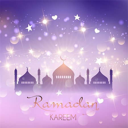 simsearch:400-08647515,k - Decorative Ramadan background with stars and bokeh lights Foto de stock - Super Valor sin royalties y Suscripción, Código: 400-08648484