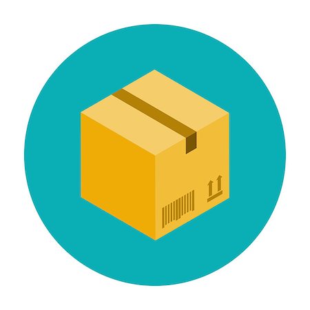 simsearch:400-05334937,k - Cardboard box for packaging. Closed cardboard box flat icon Stock Photo - Budget Royalty-Free & Subscription, Code: 400-08648530