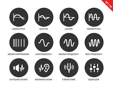 simsearch:400-05704499,k - Sound waves icons on white background. Vector illustration. Stock Photo - Budget Royalty-Free & Subscription, Code: 400-08648637