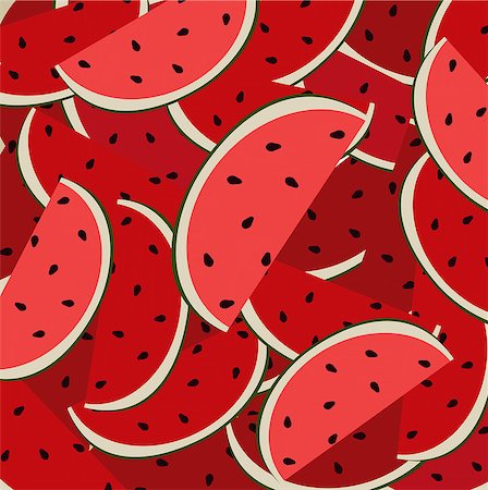 background of red ripe watermelon cartoon Stock Photo - Budget Royalty-Free & Subscription, Code: 400-08648735