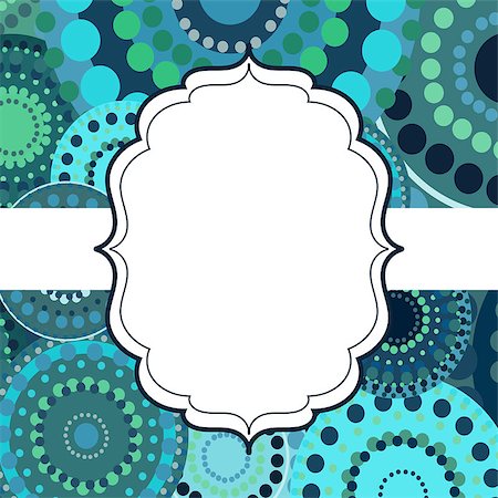 Patterned frame background invitation circular ornament blue. painted multi-colored green circles. An invitation to holidays and celebrations Stock Photo - Budget Royalty-Free & Subscription, Code: 400-08648999